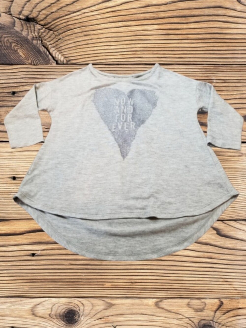 OLD NAVY GIRLS 3/4 SLEEVE GRAY TOP SZ - SMALL(6-7)